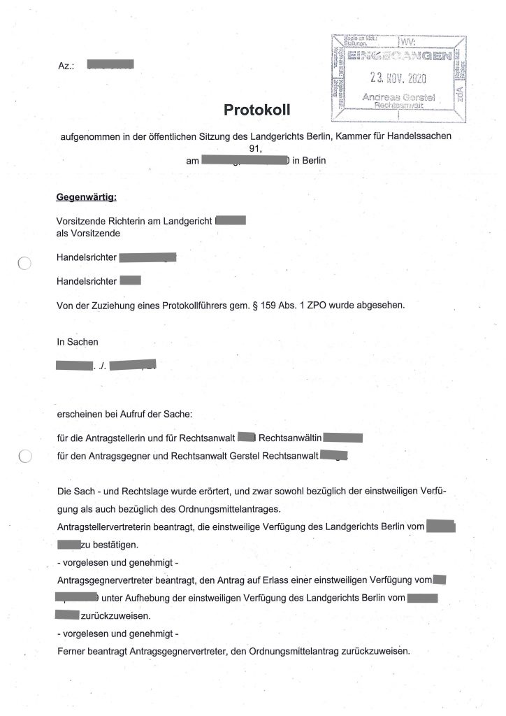 Einstweilige Verfügung erhalten? Was tun?